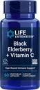 Life Extension Black Elderberry + ויטמין C, Everyday Immune Support from Elderberry & ויטמין C, Gluten Free, non-GMO, Vegetarian, 60 קפסולות