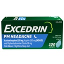 ראש הממשלה עבור כאבי ראש, Acetaminophen 250 מ"ג, Aspirin 250mg, Diphenhydramine Citrate 38 מ"ג, כאב Reliever, Nighttime Sleep-Aid, 100 Count Count