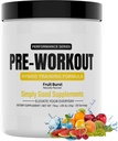 אבקת טרום עבודה היברידית תוסף | 250mg Caffeine | Alpha GPC | No Jitters | Energy, Focus, Power, Endurance