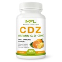 CD Z | ויטמין C, 1000 מ"ג | ויטמין D3, 125mcg | Zinc, 25 מ"ג | Non-GMO & Gluten Free | 120 קפסולות צמחוניות