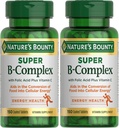 Nature's Bounty Super B Complex עם ויטמין C & Folic Acid, Immune & Energy Support, 150 טבליות - חבילת 2