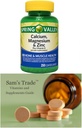 עמק האביב Calcium, מגנזיום ו Zinc Plus ויטמין D3 Coated Caplets, 250 הרוזן
