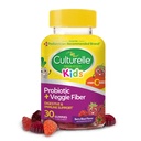 Culturelle Daily Probiotic for Kids + Veggie סיבים חניכיים (Ages 3) 30 Count Brad Flavor - Probiotics for Digestive Health & Immune Support Plus ויטמין C Kids Boost