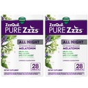 ZzzQuil Pure Zzzs All Night Extended Release, Melatonin Sleep Tablets, Helps You Stay Asleep Longer, Sleep Aid for Adults, 2 מ"ג ל- Tablet, 56 Total Tablet (2 Packs of 28)