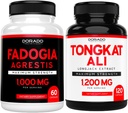 Fadogia Agrestis Extract (60 Count) כוח מקסימלי עבור ביצועי אתלטיקה ומיסה שרירים טונגקט עלי לגברים (120 קפסולות) Longjackטונגkat Ali for Men's Health & Vitality Support - ארה"ב Made Made USA Made Made