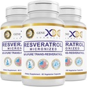 Genex Formulas 98% Pure Trans-Resveratrol with BioPerine® for Absorption (3 Pack) Micronized, Lab-Tested, Fully Stabilized Resveratrol 600mg - 180X Trans-Resveratrol קפסולות עבור הזדקנות בריאה