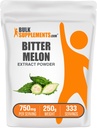 BulkSupplements.com Bitter Melon לחלץ אבקה - Bitter Melon תוסף, Bitter Gourd Extract - Herbal Supplement, Gluten Free, 750 מ"ג למשרת, 250g (8.8 oz) (Pack of 1)