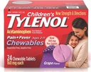 כאב הילדים + Fever Chewables Tablet 160 מ"ג, Grape Flavor 24 ea (3 Pack)