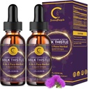 (2 Pack) חלב טיפות נוזליות עבור Liverse Detox & תיקון, תוספת חלב עם Dandelion Root, Artichoke & Turmeric לתמיכה Liver בריאות, טבעוני, non-GMO, 4 FL OZ