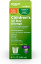 טיפול בסיסי 24 Hour Allergy הקלה לילדים, Cetirizine hydrochloride פתרון אוראלי 1 מ"ג / mL, Grape Flavor, Dye חינם, 8 oz (Pack של 1)