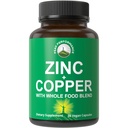Znc with Copper + Whole Food Band of 25 ירקות ופירות עבור Max Absorption. Immune תומך קפסולות תוספת. שני מינרלים חיוניים לאינטימיות שקיות ויטמינים לגברים ונשים