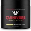 אבקת הידרציה Premium for Carnivore Diet - Balanced Electrolyte Support, Zero Carb, Keto Friendly - Optimal Energy & Recovery - 90 משרתים (Natural Lemon)