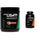 JYM תוסף Science Pre JYM 30 משרתים - Strawberry קיווי & tamin & מינרלים תמיכה, ויטמין A, C, B6, B12, E, K, Boron, Biotin, Potassium 60 טבליות