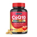 DRFOSTER CoQ10 400mg- High Absorption Coenzyme Q10 תוספים עם PQQ, Shilajit & ויטמין E, Powerful Antioxidant for Heart & Brain Health and Energy- Production 120 Veggie קפסולות