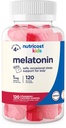 מזונות לילדים Melatonin Gummies 1 מ"ג, 120 חניכיים, Strawberry Flavored