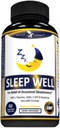 Garent Garden Sleep Well Sleep Aid מכיל מלטונין ולריאן Root L-theanine GABA & More, Natural Sleep Aid non-Habit Forming Sleep Aids for Adults with 60 Veggie Caps