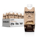 Evolve Plant Based Protein Shake, Café Mocha, 20g טבעוני חלבון, חלב חינם, ללא ממתקים מלאכותיים, non-GMO, 10g סיבים, 11oz, (12 Pack) (Formula May Vary)