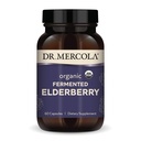 Dr. Mercola Organic Fermented Elderberry, 30 שרתים (60 קפסולות), תוספי תזונה, תומך בריאות הנשימה, non-GMO, USDA אורגני