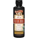 נוזל הנפט האורגני של Barleanel, Cold Press Flax Seeds, 7,640 מ"ג ALA אומגה 3 שומן תוספת עבור שיער בריא, עור, ועיניים, טבעוני וגלוטן חינם, 12 oz