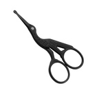 LIVO 3.5" צ'יף טיפ סטרק Scisors, פלדה מקצועית ללא ספק עם Black Titanium Coated, Cuticle Pedicure Beauty Grooming Scisors for Eyebrow, שיער הפנים, עור יבש, Nose שיער שיער שיער השיער