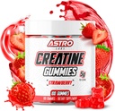 Creatine חניכיים לגברים ונשים - 5g לכל משרת, להגדיל את העוצמה, שריר להשיג, התאוששות, אנדורנס - טבעוני, Gluten-Free, Low Sugar Creatine Monohydrate Gummies - Strawberry (100 הרוזן)