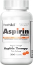 בריאותA2Z Aspirin 325 מ"ג | 300 Counts | Power רגיל | Orange Safety Coated Tablets | Enteric Aspirin | Pain Relief