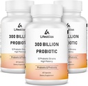 300 מיליארד CFU Probiotics - פרוביוטיקה לנשים וגברים, 12 Probiotic Strains Plus Prebiotic, for Immune & Digestive, Gut Health, Bloating, Shelf Stable - 180 קפסולות.