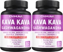 קאווה קפסולות עם Kava, גינקו, אשוגנדה ועוד - 120 קפסולות ל-4 חודשים אספקה (Pack of 2)