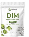 DIM Active Supplement, DIM 300 מ"ג, 240 קפסולות Veggie (8-Month Supply), 2 ב-1 פורמולה, אסטרוגן מטאבוליזם, Premium DIM-Plus Broccoli Extract with Black Pepper for Better Absorption