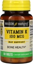 ויטמין K 100 mcg Tablets, 100-Count בקבוקים