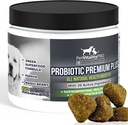 Probiotics for Dogs with Natural Enzymes ● 4 ביל CFUs/2 Soft Chews ® Dog Diarrhea Upset Stomach Yeast Gas Bad Breath Immunity Allergies Skin Itching Hot Spots