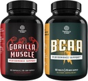Bundle של מבחן כוח נוסף Booster עבור גברים ושרשרת הזרוע Amino Acids תוסף - תוספי אנרגיה טבעית עבור גברים עם הורנסי גואה Weed - פוסט Workout שריר התאוששות ושרירים צמיחה Suppor