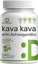 תוספת העסקה Kava Kava Kava תוסף 750 מ"ג פרי, 240 קפסולות, 4 חודשים אספקה - Kava Kava Kava Root Extract with Ashwagandha Rootאבק - non-GMO
