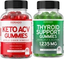 Keto ACV Gummies (60 Count) Advanced Weight Loss Formula ותמיכה Thyroid (90 הרוזן) תמיכה תוספת תמיכה עם Ashwaganda, Iodine, Bladderwrack, Kelp & Schisandra - Non-GMO, טבעוני ומיוצר בארה"ב