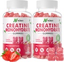 Creatine Monohydrate Gummies 5000 מ"ג עבור גברים ונשים, Chewables Creatine Monohydrate עבור כוח שרירים, שריר בונה, אנרגיה Boost, Pre-Workout תוסף - 180 Strawberry חניכיים