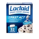Lactaid Fast Act Lactose Intolerance Caplets עם Lactase Enzyme כדי למנוע גז, Bloating & Diarrhea בשל Lactose Sרגישות, אידיאלי עבור נסיעות & On-the-Go, 32 חבילות של 1-Count