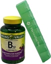 Spring Valley ויטמין B12 Quick-Dissolve Tablets Dietary Supplement, 2,500 מקג, Cherry Flavor, 120 Count with Complimentary Grafton Way Pepperer