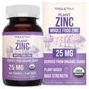 אורגני Znc 25 מ"ג | תוספי אבץ מזון שלמים | Derived from Organic Fruit, Elemental Zinc - Water Extracted, Vegan, GMO-Free - Essential מינרלים, Antioxidant, Immidant, Immune Support, Skin - 60 משרתים