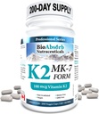 ביו Absorb ויטמין K2 MK-7 תוספת של 100 mcg. 200 ימים אספקה (200 Veggie קפסולות).