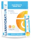 LEAN hydrtion Daily Electrolyte Packets Drink Mix | Zero Calories, Zero Sugar בתוספת ויטמינים, מינרלים ועוד | 16 ct (Orange Yuzu)