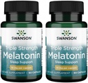 Swanson Triple Strength Melatonin - תמיכה בשינה טבעית ל- Disrupted Sleep Cycles - (60 קפסולות, 10 מ"ג כל) 2 Pack