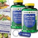 בחירת Bundle Spring Valley Calcium Plus ויטמין D Tablet 600 מ"ג 250 Ct 2 pk (500 Total) + "Vitamin Vitality" & Pill Container (4 פריטים)!