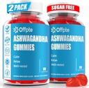 Ashwagandha Gummies סוכר חינם לנשים גברים, High Potency Ashwagandha Root Extract תוספי מזון עם L-theanine GABA Chamomile Turmeric ויטמין D3 B12 עבור מבוגרים מתח טבעוני (Mixed Berry)