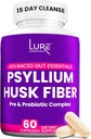 Lure Essentials Psyllium Husk קפסולות לניקוי הקולוניות - Prebiotic and Probiotic סיבים