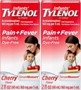 תינוקות אוראליים של טירנול, Dye-Free, Cherry, 2 Fl. Oz (Pack of 2)
