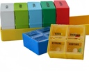 Big Weekly Pill Case, 7-Day Pill Case Comparetments, PillPSKer 4 Times Daily, 4A-Day Pill Container, Secure Compartments, 7.8 x2.3 x2.3 בצהוב