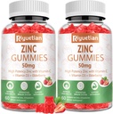 Zinc Gummies 50 מ"ג - ויטמין C, D3 & Elderberry, Echinacea, Zinc Immune Health Gummies, non-GMO, תוספי אנטי-חמצן טבעיים לגברים ונשים, טבעוני 2 Pack
