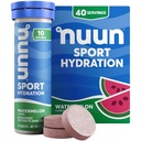 Nuun Sportlyte Tablet עם Magnesium, Calcium, Potassium, Chloride & Sodium, Gluten Free & Vegan, Watermelon, 4 Pack (40 משרתים Total)