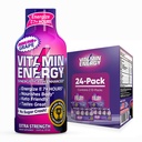 ויטמין אנרגיה Immune + תוספת כוח אנרגיה לירות Grape 24 Pack, 260 מ"ג טבעי Caffeine, B-Vitamins, Citicoline, תה ירוק, Immunity & Focus תמיכה, Zero Sugar, Gluten-Free 1.83 floz
