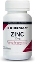קירקמן - Zinc 20 מ"ג - 100 קפסולות - תמיכה כספית - High Absorption - Hypoallergenic